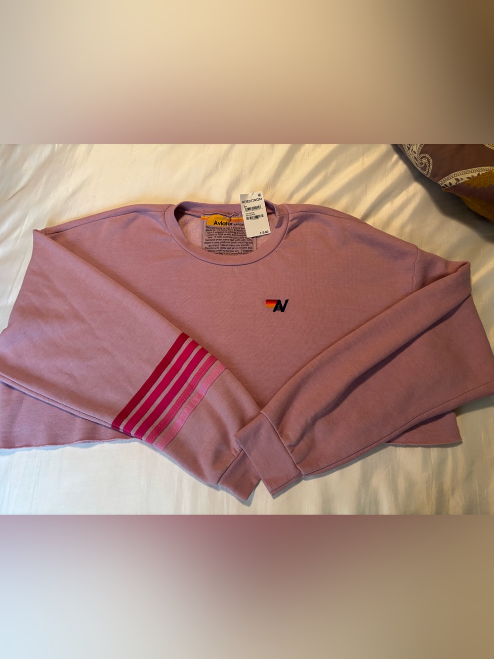 Aviator Nation Women's mauve Cropped Crewneck Sweatshirt NWT